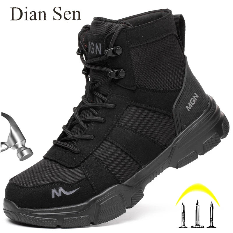 Work Boots Indestructible Safety Shoes Men Steel Toe