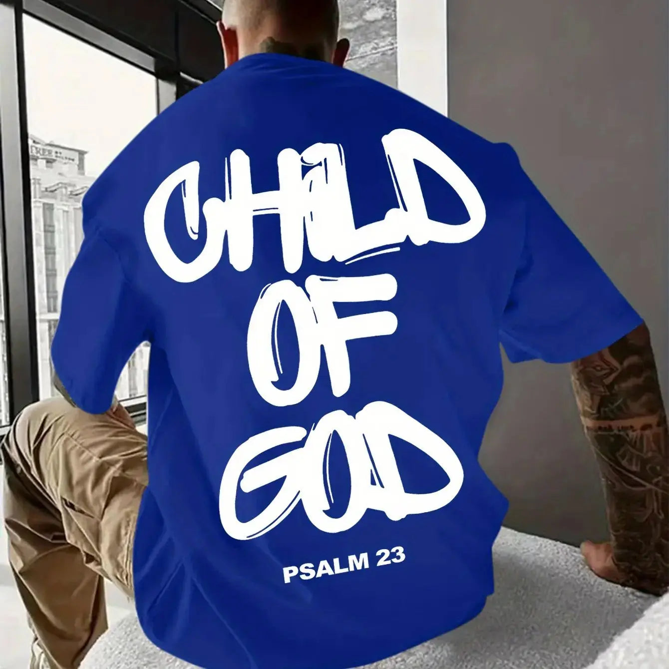 Religious Comfort Psalm 23 Graphic Print T Shirt for Men Pleasant Product Express Inc