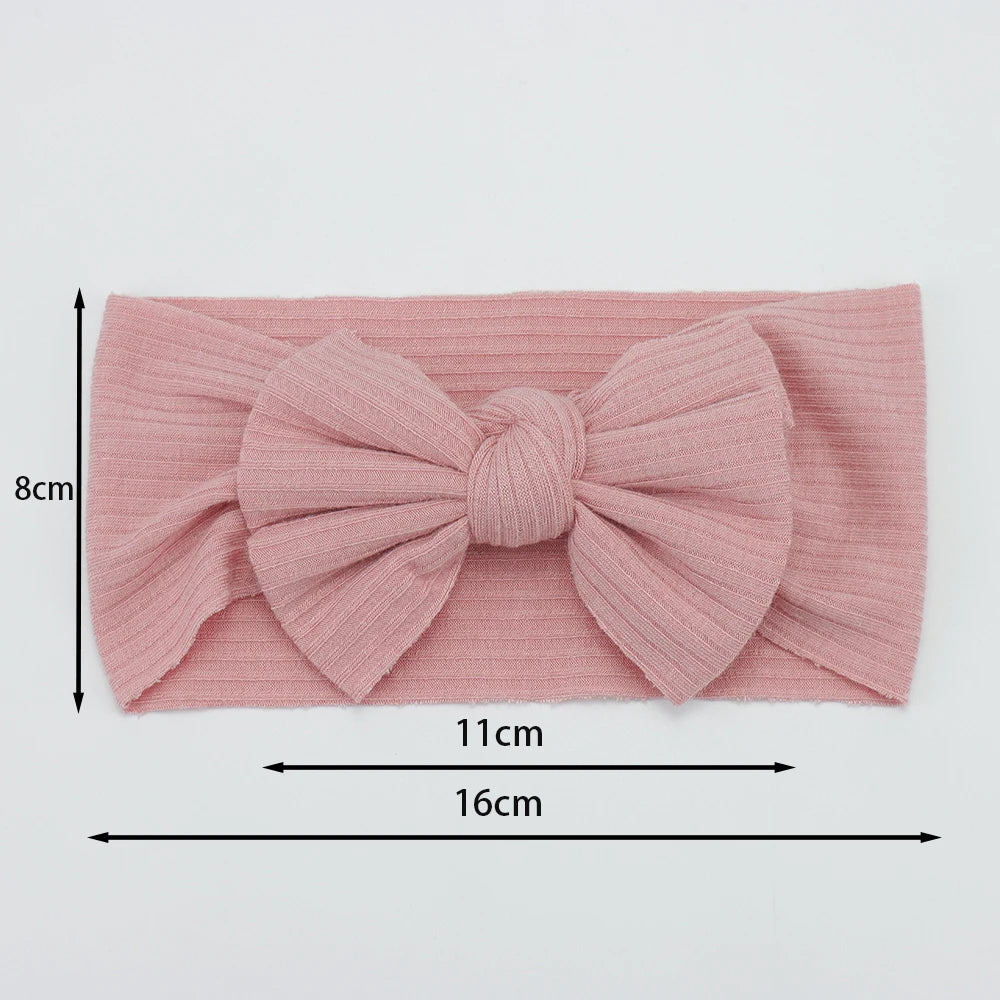 3Pcs/Lot Knit Baby Headband Bow Newborn Elastic Soft Nylon