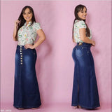 Women's Skirts Denim Solid Vestidos Slim Fit Dress Ankle Length Sexy Wrap Buttocks Pleasant Product Express Inc