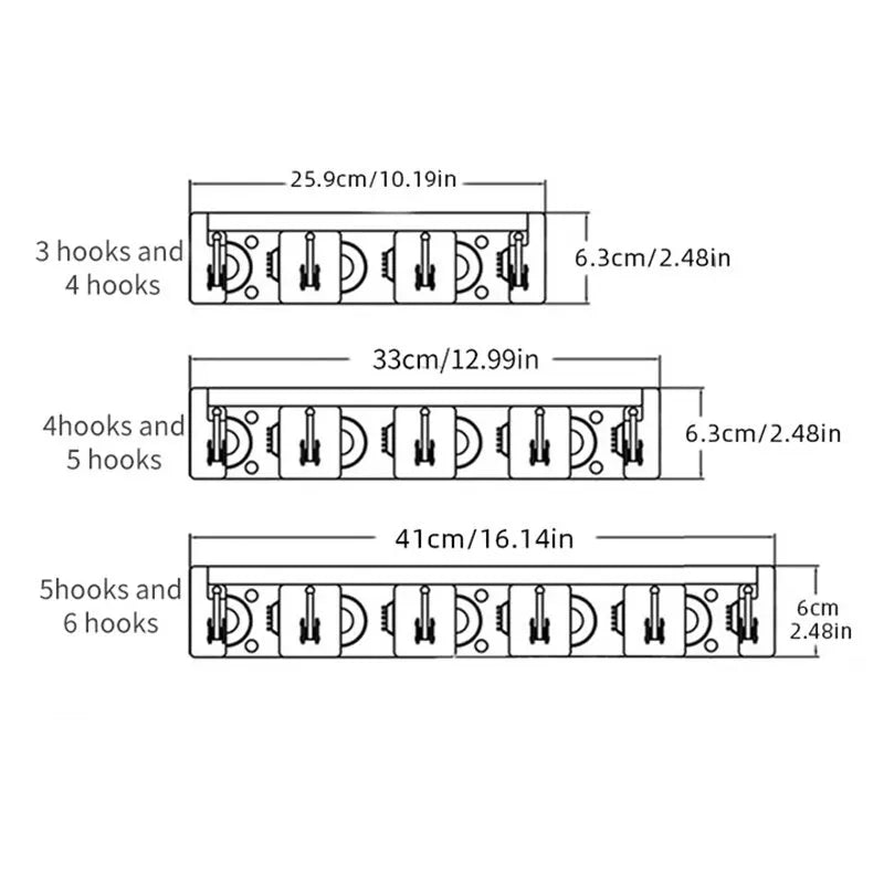 Wall Mounted Mop Holder 3/4/5 Position