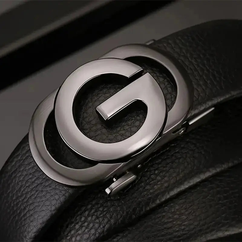 Men's Leather Belt Metal Alloy Automatic Buckle Pleasant Product Express Inc
