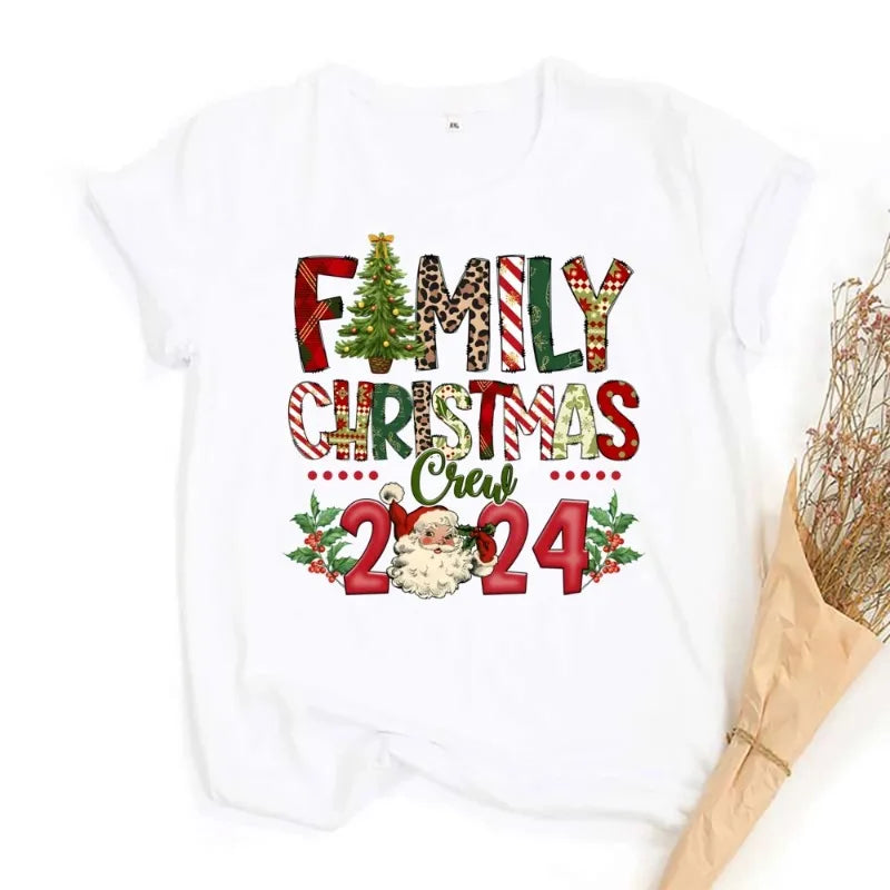 Christmas Day Set Family Crew Print Matching Outfits