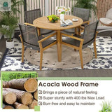 Set of 4 Outdoor Rattan Chair with Sturdy Acacia Wood Frame-Set of 4-3