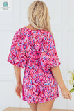 Sevyn Abstract V Neck High Waist Romper-1
