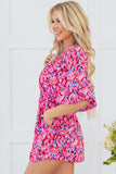 Sevyn Abstract V Neck High Waist Romper-2