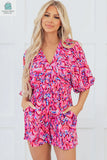 Sevyn Abstract V Neck High Waist Romper-3