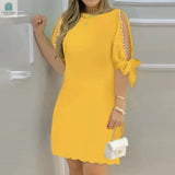 Sexy Hip High Waist Dress Women Summer Elegant Party Short SleevePleasant Product