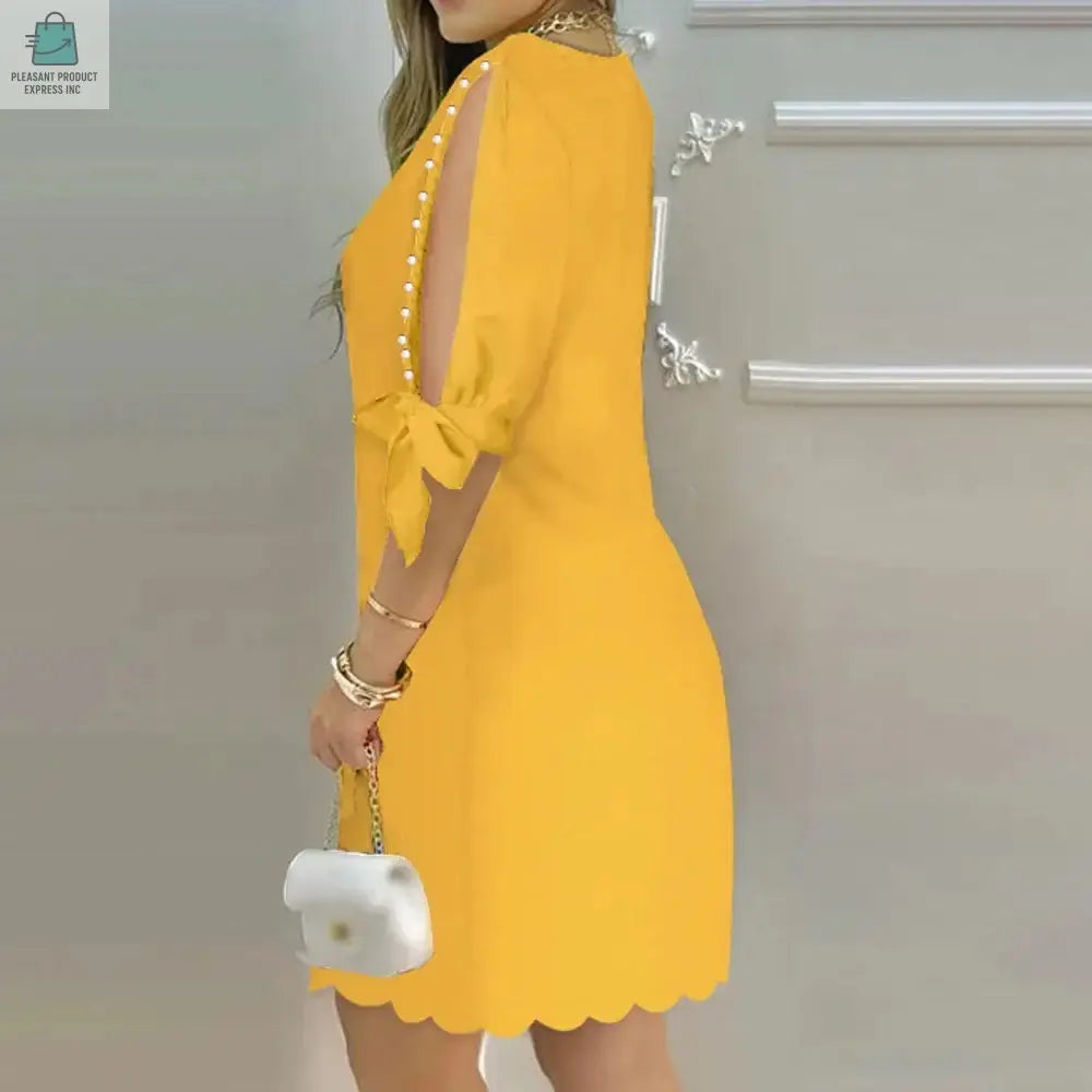 Sexy Hip High Waist Dress Women Summer Elegant Party Short SleevePleasant Product