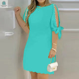 Sexy Hip High Waist Dress Women Summer Elegant Party Short SleevePleasant Product