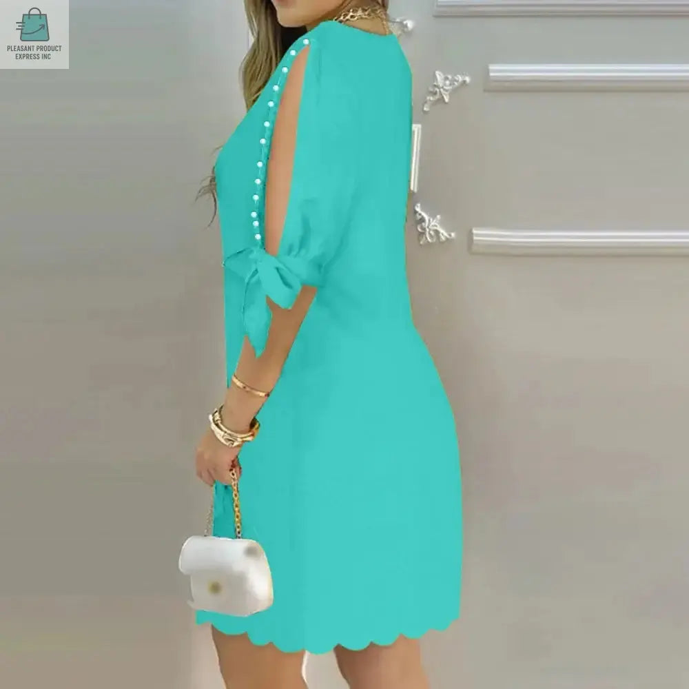 Sexy Hip High Waist Dress Women Summer Elegant Party Short SleevePleasant Product