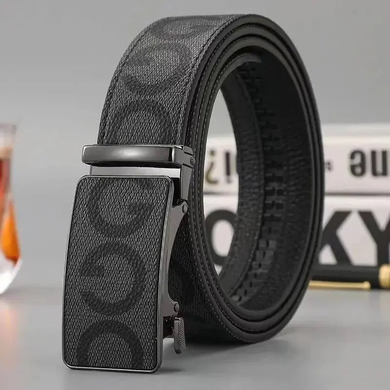 High-quality Luxury Men's Belts with Alloy ASutomatic Buckle Pleasant Product Express Inc