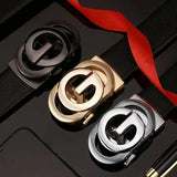Men's Leather Belt Metal Alloy Automatic Buckle Pleasant Product Express Inc