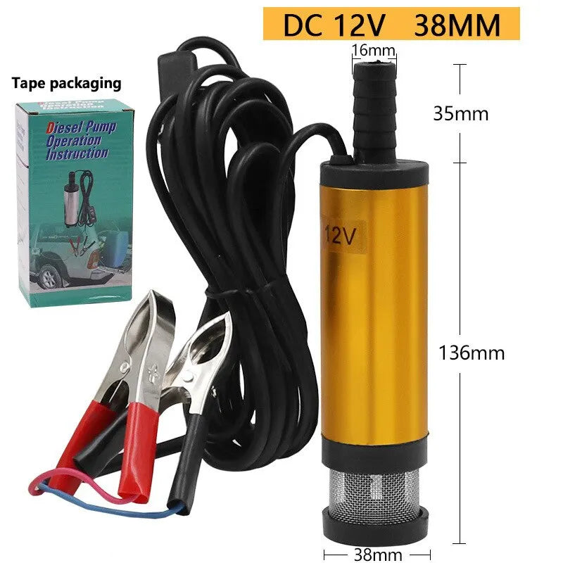 Portable Mini 12V 24V DC Electric Submersible Pump For Pumping Diesel Oil Water Aluminum