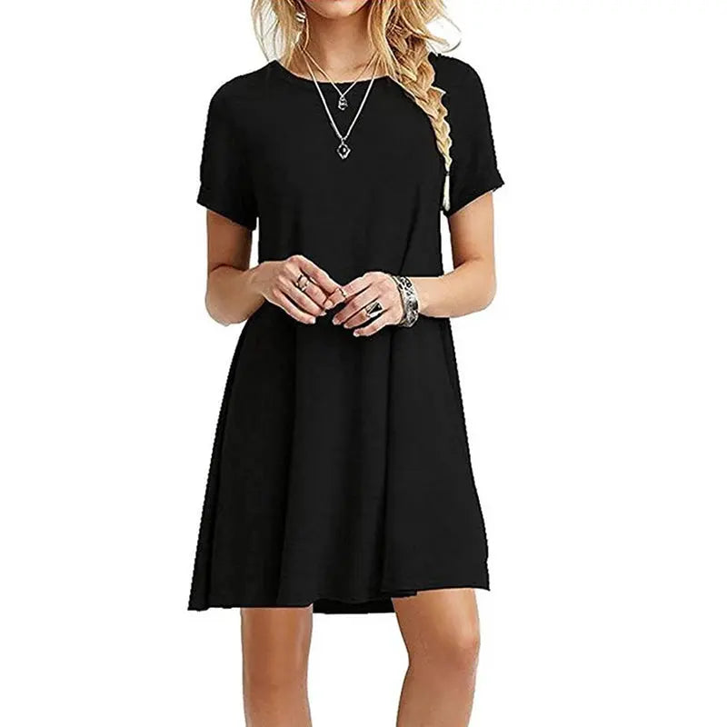Vintage O Neck Print Loose Mini Dress Pleasant Product Express Inc