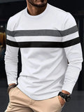 Men's Long Sleeve Round Neck Splicing Business T-shirt Pleasant Product Express Inc