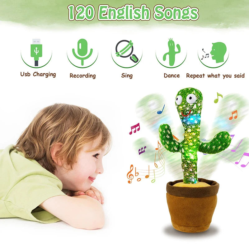 Kids Dancing Talking Cactus Toys Xmas Gifts