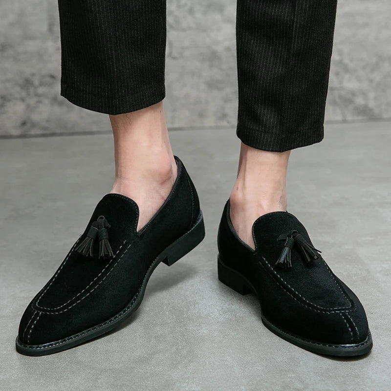 Men's Loafers Brand Suede Leather Shoes