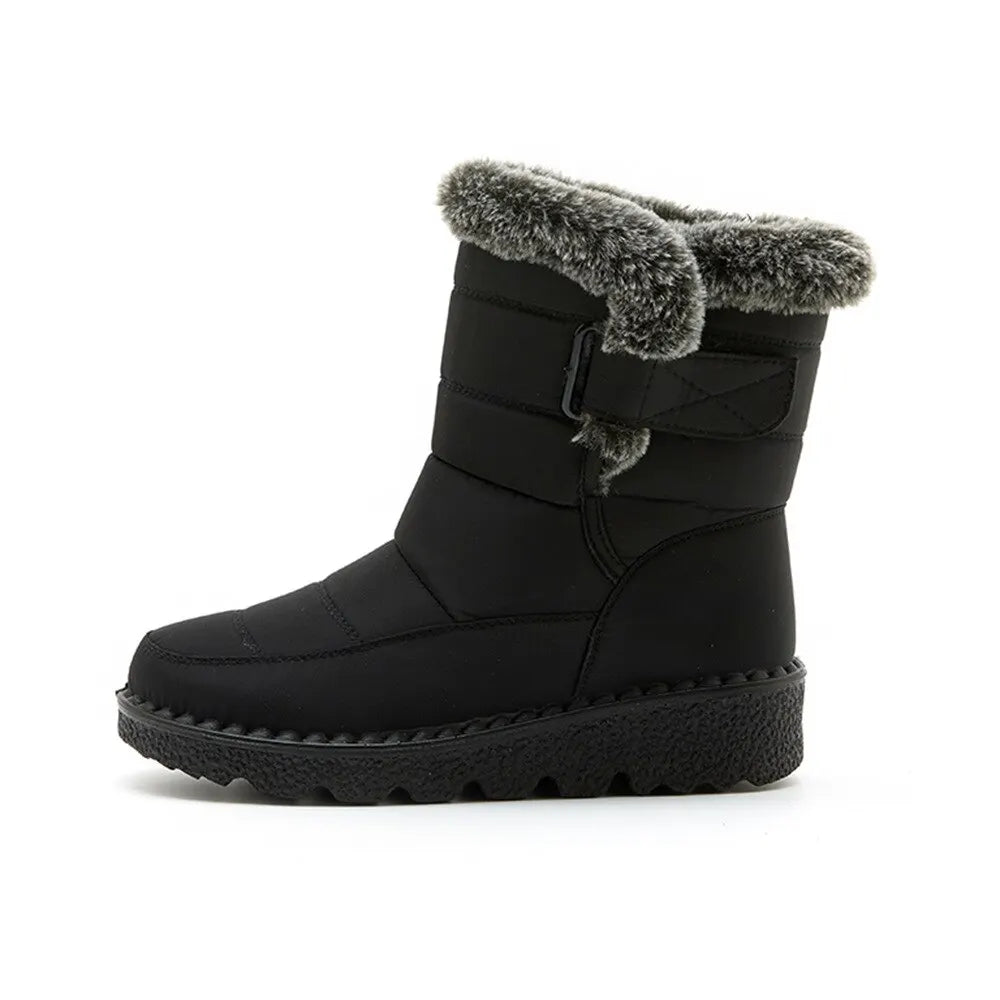 Waterproof Winter Faux Fur Long Platform Snow Warm Cotton Couples Shoes Plush Woman Ankle Boots