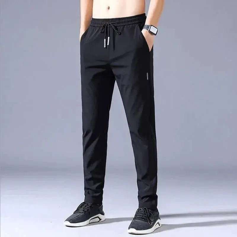 Men Thin Business Casual Pants Outdoor Elastic Breathable Straight Leg Sweatpants Pleasant Product Express Inc