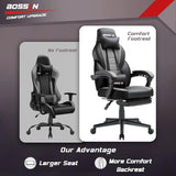 Gaming Chair with Massage Ergonomic Heavy Duty Design with Footrest and Lumbar Support