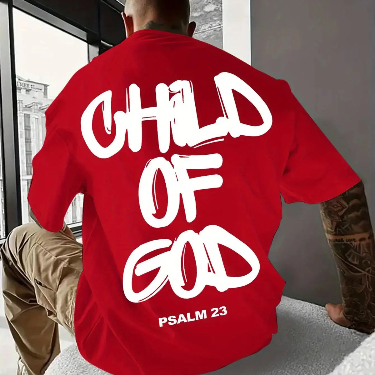 Religious Comfort Psalm 23 Graphic Print T Shirt for Men Pleasant Product Express Inc