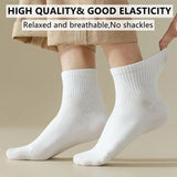 14 Pairs of High-Quality Cotton Mid-Calf Socks for Men Athletic and Casual