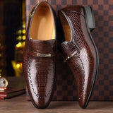 Leather Shoes Men Luxury Crocodile Pattern - Pleasant Product