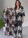 Two Piece Sets Print Pant Cardigan V Neck Half Sleeve Shirt Pleasant Product Express Inc
