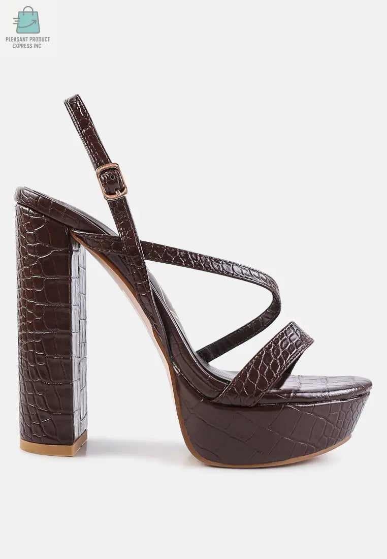 Slegs Slingback Block High Heeled Sandals-0