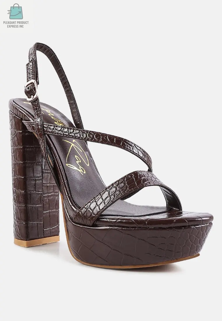 Slegs Slingback Block High Heeled Sandals-2