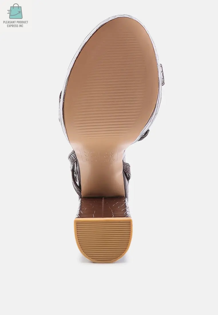 Slegs Slingback Block High Heeled Sandals-4