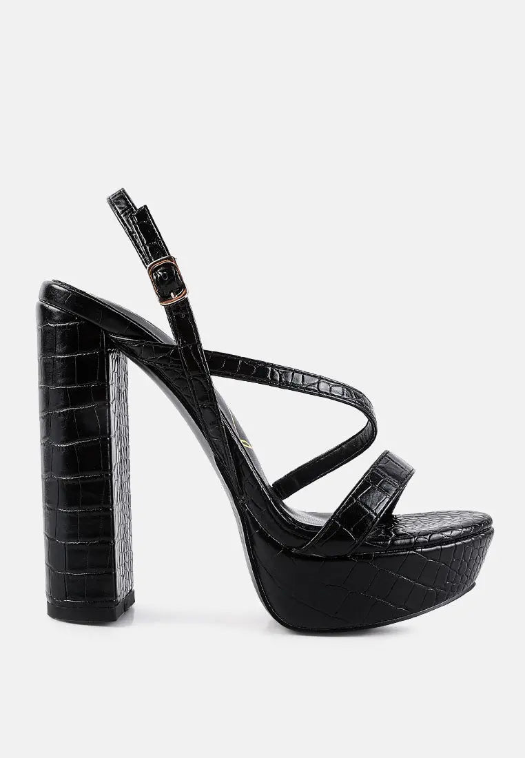Slegs Slingback Block High Heeled Sandals-5