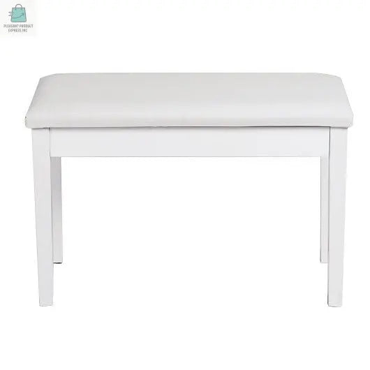 Solid Wood PU Leather Padded Piano Bench Keyboard Seat-Coffee-2