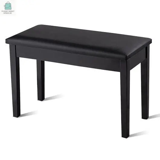 Solid Wood PU Leather Padded Piano Bench Keyboard Seat-Coffee-7