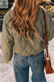 Teddy Collar Flap Pockets Quilted Puffer Jacket-1