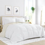 Twin/Twin XL 2-Piece Microfiber Reversible Comforter Set in White and Cream-2