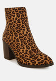 Veyara Leopard Print Block Heel Boots-1