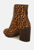 Veyara Leopard Print Block Heel Boots-2