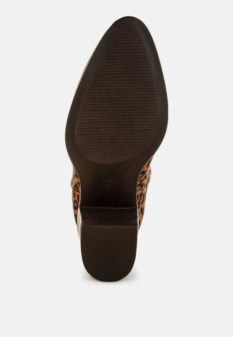 Veyara Leopard Print Block Heel Boots-4
