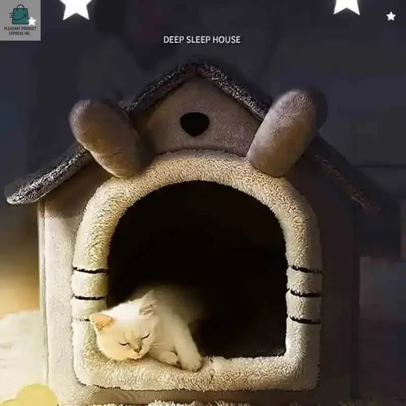 Introducing the Indoor Warm Dog House Soft Pet Bed Tent, the ultimate retreat for your furry friends! This cozy pet house is designed for both cats and dogs, providi