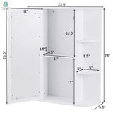 White Bathroom Wall Mounted Medicine Cabinet with Storage Shelves-2