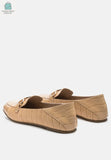 Wibele Croc Textured Metal Show Detail Loafers-2