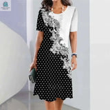 Women's Dresses Floral Patchwork Printed Casual Short SleevePleasant Product