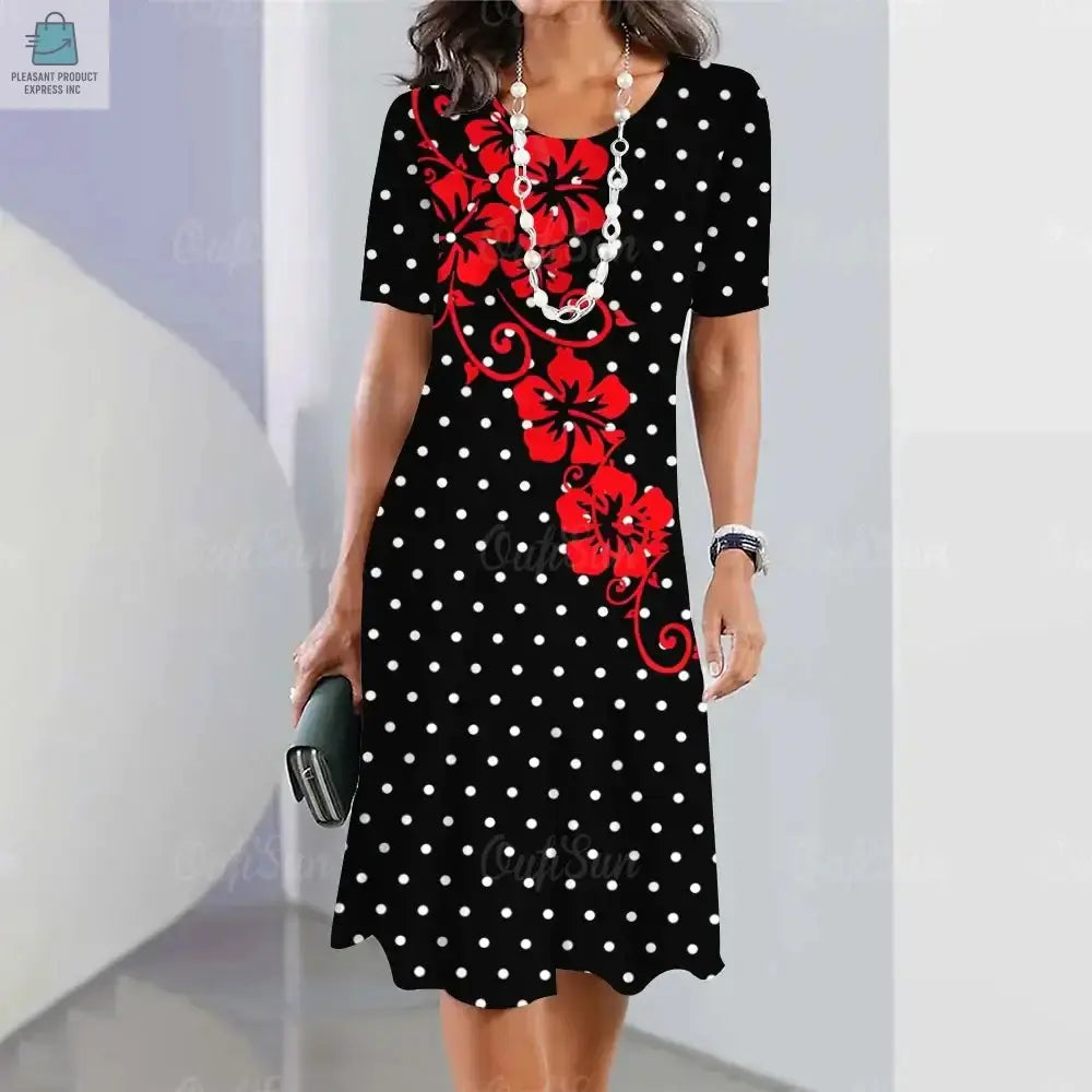 Women's Dresses Floral Patchwork Printed Casual Short SleevePleasant Product