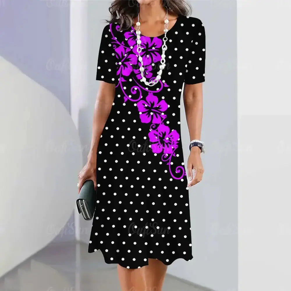 Women's Dresses Floral Patchwork Printed Casual Short SleevePleasant Product