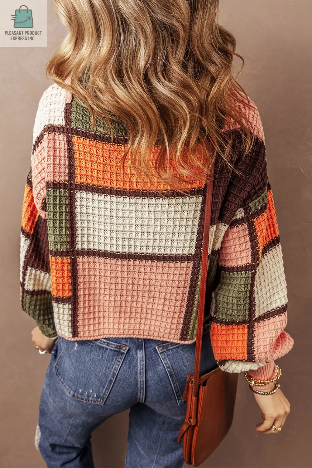 Zoey Waffle Knit Drawstring Mock Neck Sweater-1