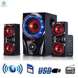 beFree Sound 2.1 Channel Bluetooth Surround Sound Speaker System in Red-0